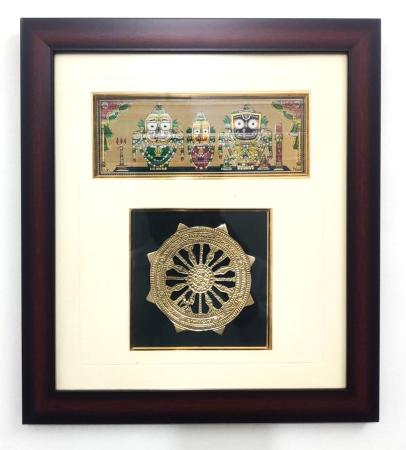 Handcrafted Konark Wheel with Jagannath Frame