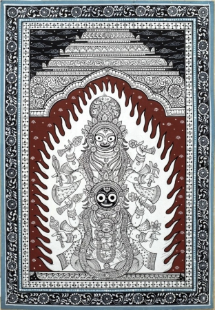 Jagyanarayan Brahma Meditation Avtar Pattachitra Handicraft Made by Odisha Traditional Pattachitra A