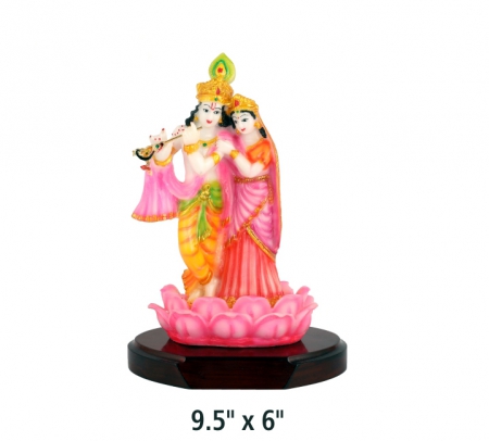 Standing Radha Krishna on Wooden Base for Gifting-9.5